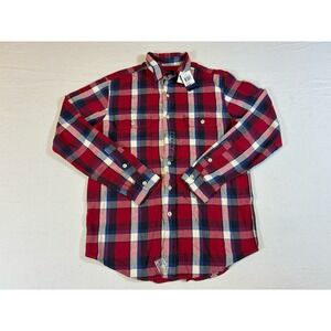 New With Tags Polo Ralph Lauren US-RL Naval Res Flannel Shirt Red Blue Plaid XL